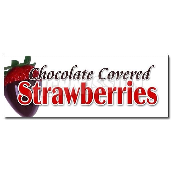 Signmission CHOCOLATE COVERED STRAWBERRIES DECAL sticker candy dipped chocolatier sweet, D-12 Strawberries D-12 Chocolate Covered Strawberries - main